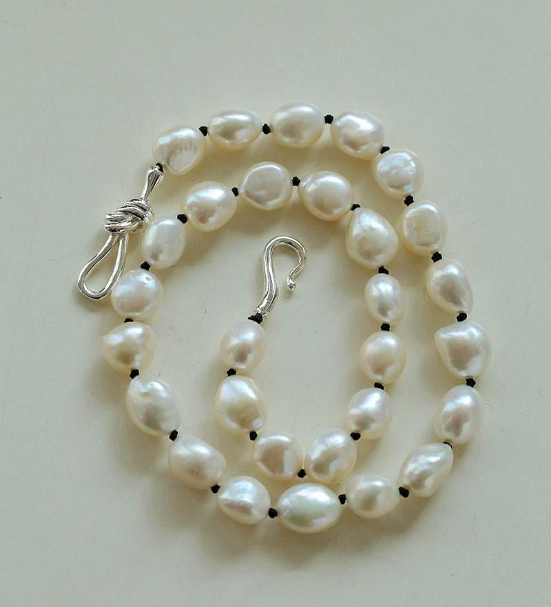 Knot Clasp Pearl Short Necklace - floysun