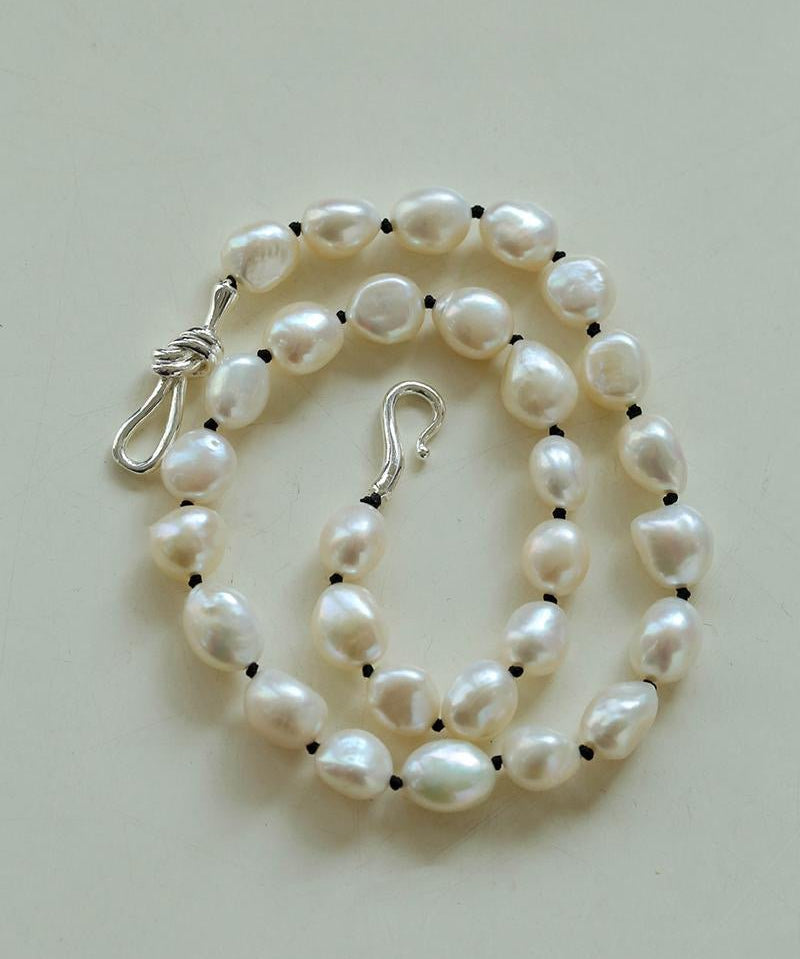 Knot Clasp Pearl Short Necklace - floysun