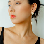 Knotted Weave Pearl Tassel Earrings - floysun