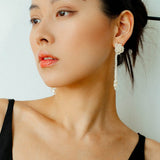 Knotted Weave Pearl Tassel Earrings - floysun