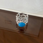 Korean Artisan Birdcage Turquoise Ring - floysun