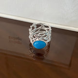 Korean Artisan Birdcage Turquoise Ring - floysun