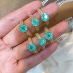 Lab-Created Firework Paraiba-Colour Six-Prong Ring - floysun