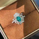 Lab - Created Paraiba Flower Ring & Pendant - floysun