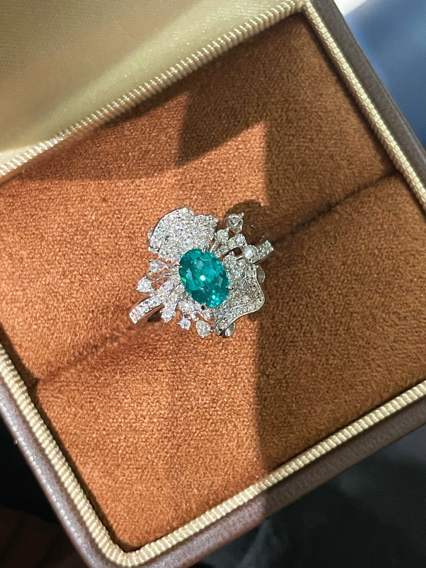 Lab - Created Paraiba Flower Ring & Pendant - floysun