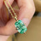 Lab-Grown Green Tourmaline Cushion Pendant Necklace - floysun
