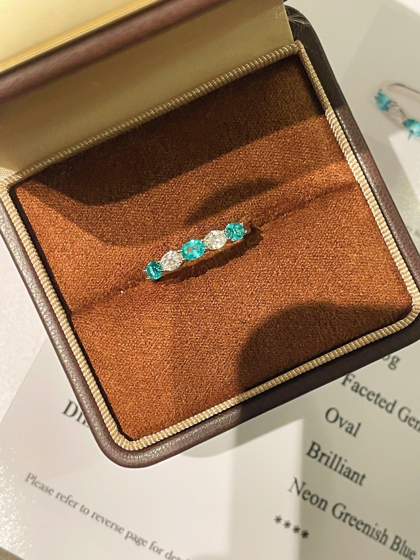 Lab - Grown Paraiba Minimalist Ring - floysun
