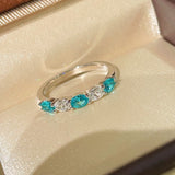 Lab - Grown Paraiba Minimalist Ring - floysun