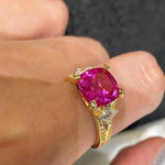 Lab-Grown Pink Diamond Vintage Star Accent Ring - floysun