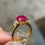 Lab-Grown Pink Diamond Vintage Star Accent Ring - floysun