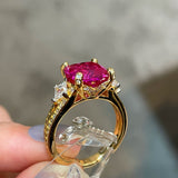 Lab-Grown Pink Diamond Vintage Star Accent Ring - floysun