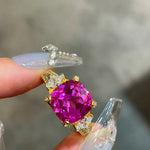 Lab-Grown Pink Diamond Vintage Star Accent Ring - floysun