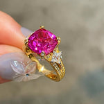 Lab-Grown Pink Diamond Vintage Star Accent Ring - floysun