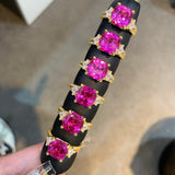 Lab-Grown Pink Diamond Vintage Star Accent Ring - floysun