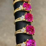 Lab-Grown Pink Diamond Vintage Star Accent Ring - floysun
