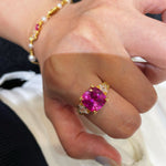 Lab-Grown Pink Diamond Vintage Star Accent Ring - floysun