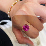 Lab-Grown Pink Diamond Vintage Star Accent Ring - floysun
