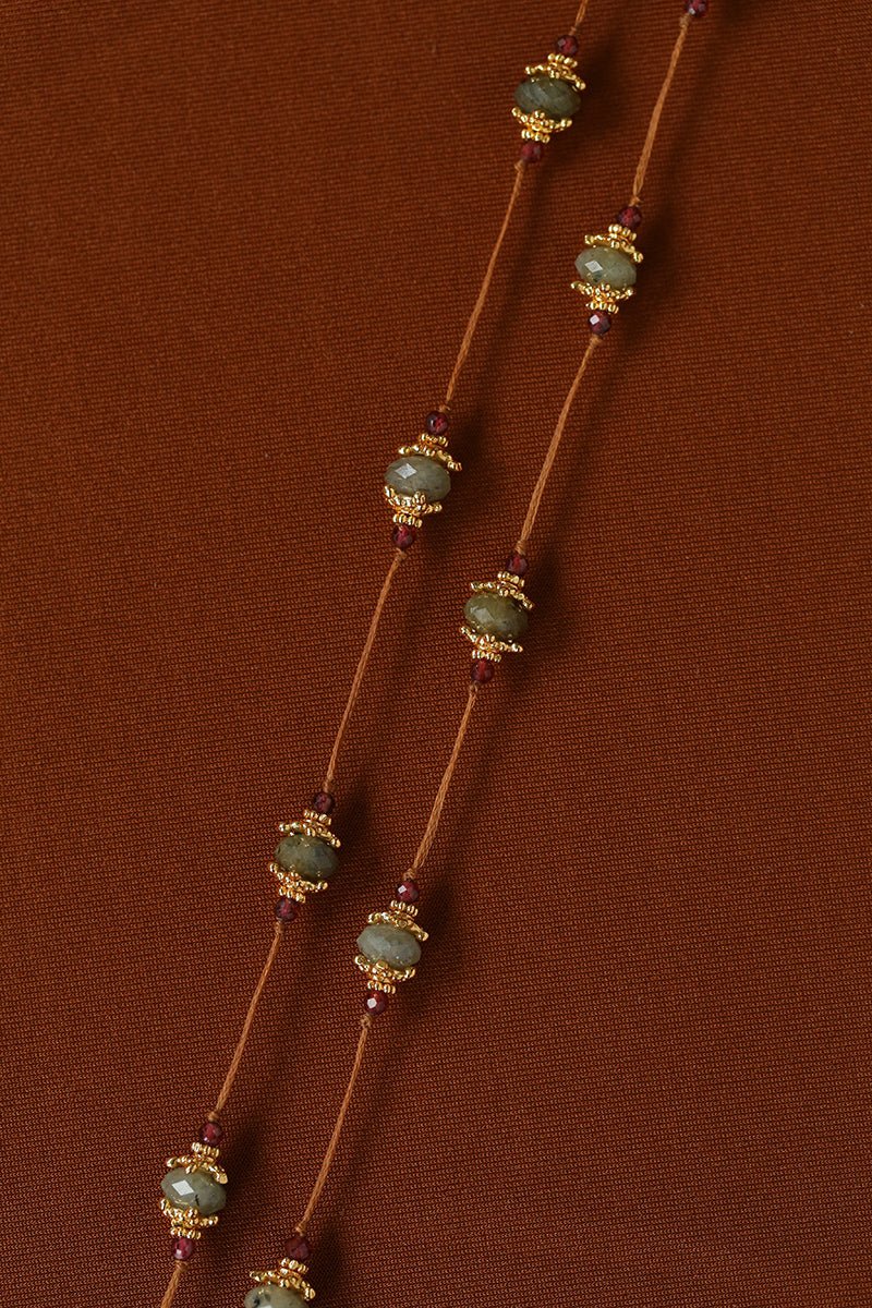 Labradorite & Garnet Heart Pendant Necklace - floysun