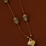 Labradorite & Garnet Heart Pendant Necklace - floysun