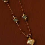 Labradorite & Garnet Heart Pendant Necklace - floysun