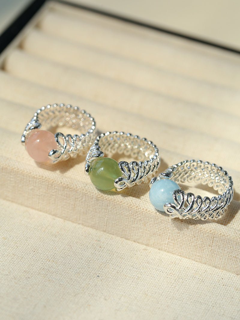 Lace Aura Natural Stone Ring - floysun