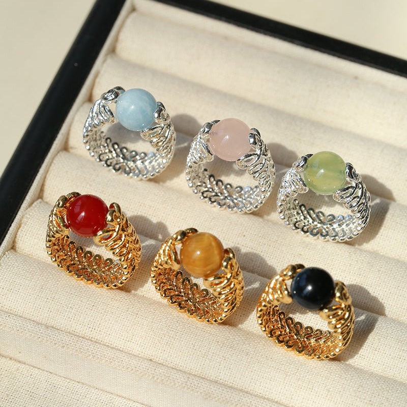 Lace Aura Natural Stone Ring - floysun