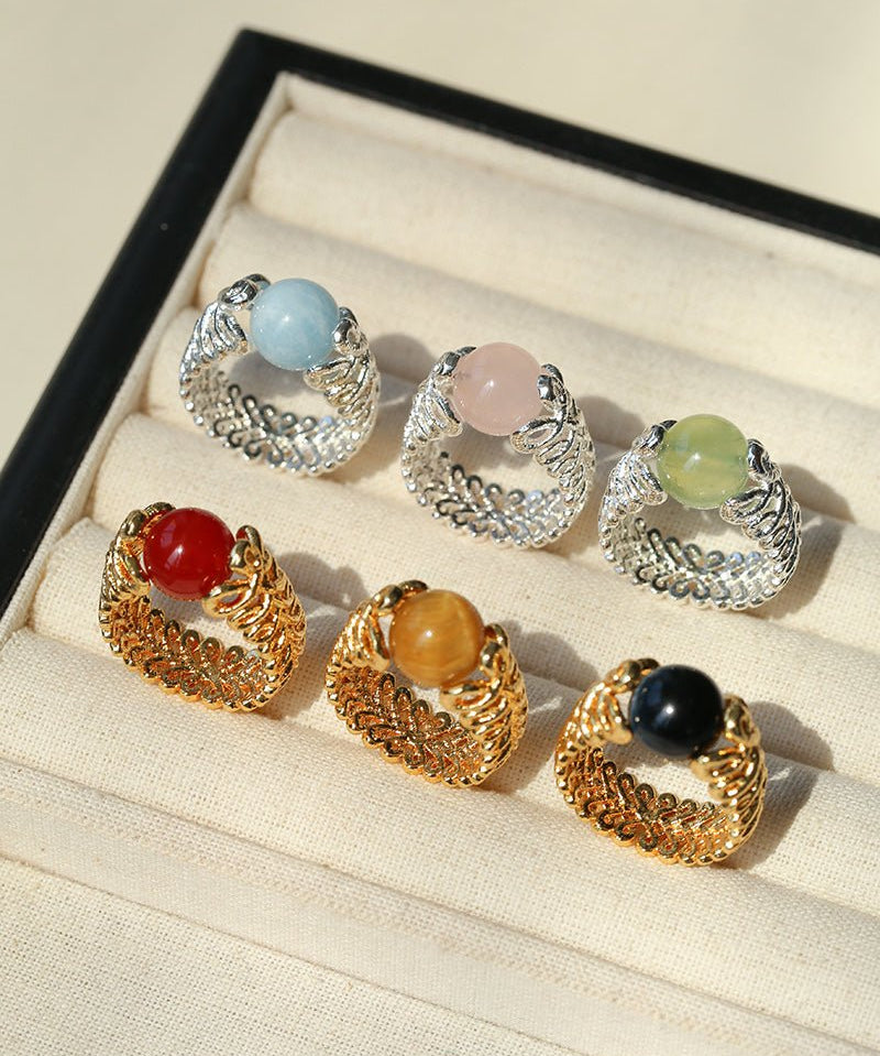 Lace Aura Natural Stone Ring - floysun