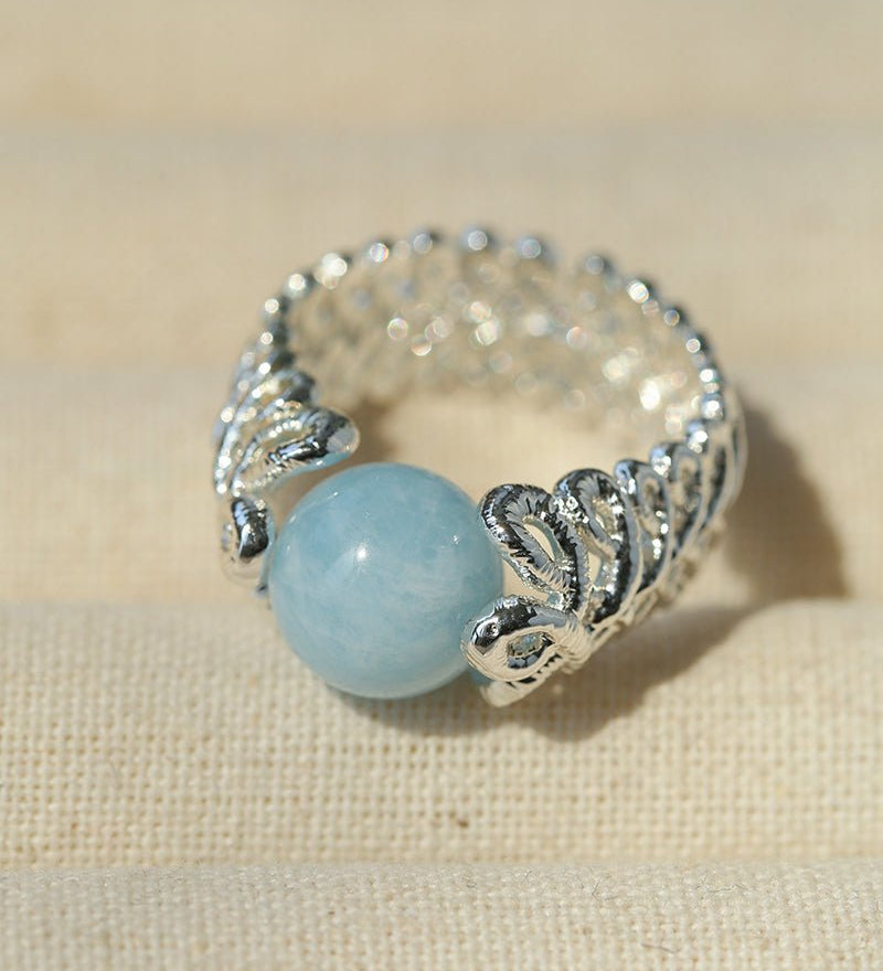 Lace Aura Natural Stone Ring - floysun