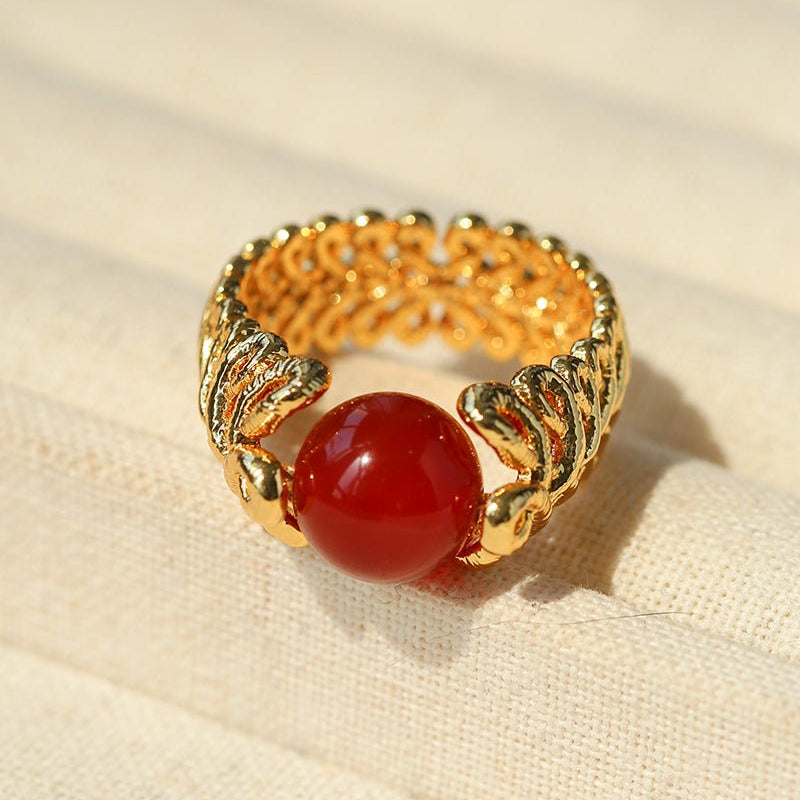Lace Aura Natural Stone Ring - floysun