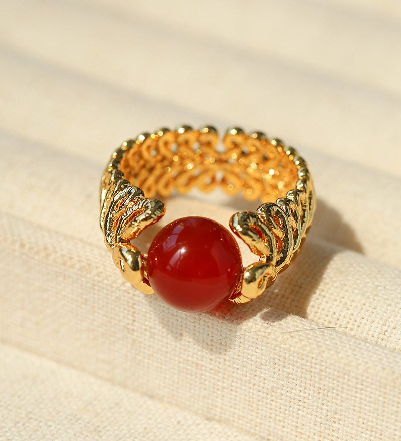 Lace Aura Natural Stone Ring - floysun