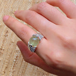 Lace Aura Natural Stone Ring - Prehnite - floysun