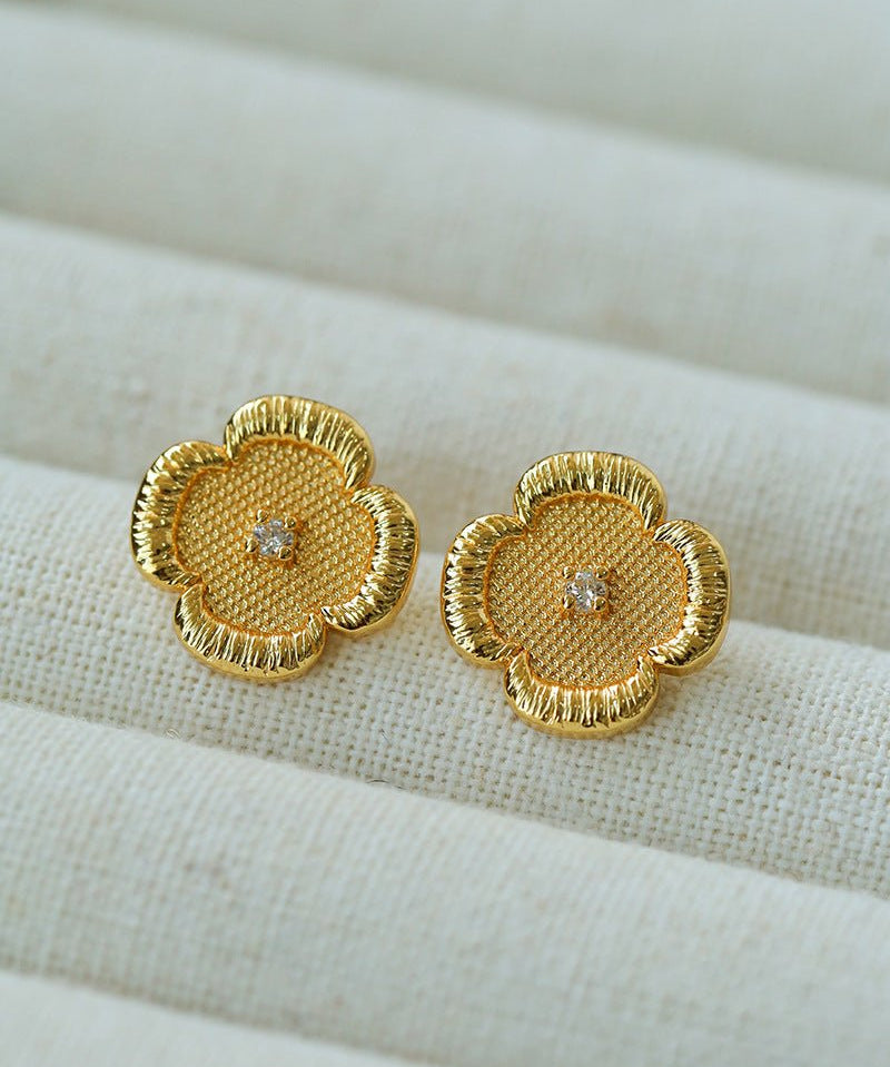Lace Embroidered Flower Earrings - floysun