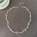 Lace Flower Pearl Choker Necklace – 925 Sterling Silver - floysun
