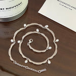 Lace Flower Pearl Choker Necklace – 925 Sterling Silver - floysun