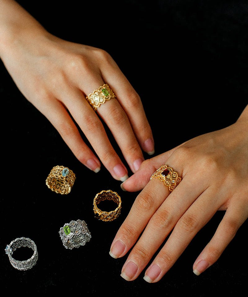 Lace Glow Wide Ring – Multiple Colors Available - floysun