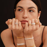 Lace Pattern Diamond Open Bangle - floysun
