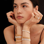 Lace Pattern Diamond Open Bangle - floysun