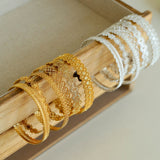 Lace Pattern Diamond Open Bangle - floysun