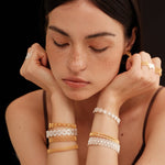 Lace Pattern Diamond Open Bangle - floysun