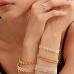 Lace Pattern Diamond Open Bangle - floysun