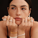 Lace Pattern Diamond Open Ring - floysun