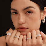 Lace Pattern Diamond Open Ring - floysun