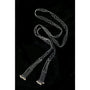 Lace Veil Metallic Long Necklace – Silver With Pearls - floysun