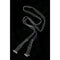 Lace Veil Metallic Long Necklace – Silver With Pearls - floysun