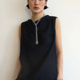 Lace Veil Metallic Long Necklace – Silver - floysun