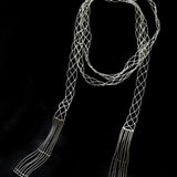 Lace Veil Metallic Long Necklace – Silver - floysun