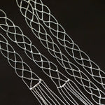 Lace Veil Metallic Long Necklace – Silver - floysun