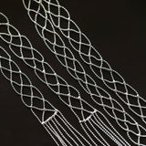 Lace Veil Metallic Long Necklace – Silver - floysun