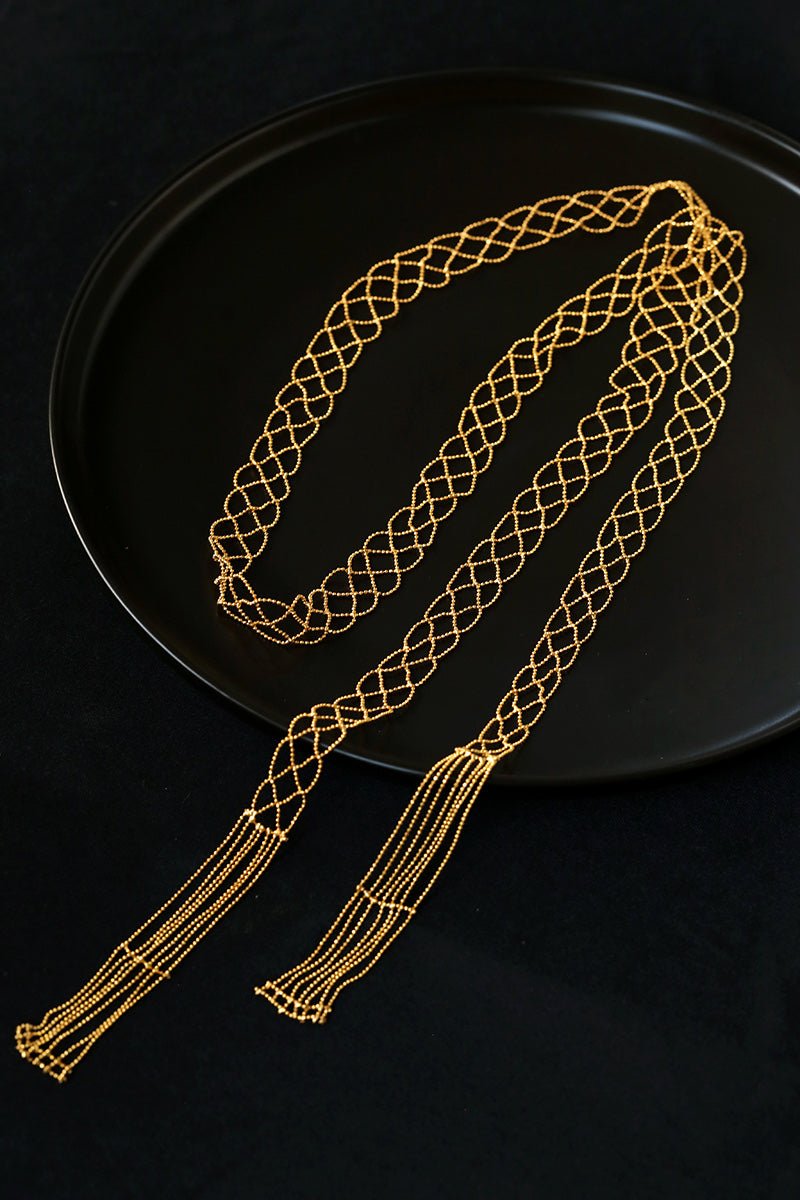 Lace Veil Metallic Long Necklace - floysun