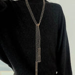 Lace Veil Metallic Long Necklace - floysun